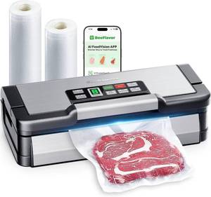 lot 184 image: Retail $320 95kPa AquaLock Vacuum Sealer, Dual-Pump Auto, Dry &amp Moist Foods, Stainless