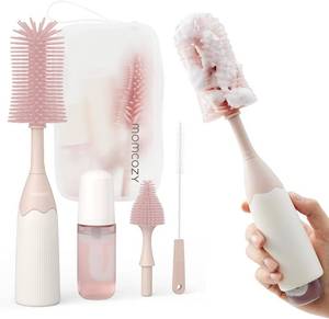 lot 4187 image: Momcozy Baby Bottle Brush Kit, Push-Press Foam Design, Pink
