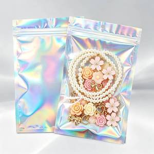 lot 4189 image: 100Pcs Holographic Resealable Mylar Bags, 3x5 In Smell Proof Packaging Bag