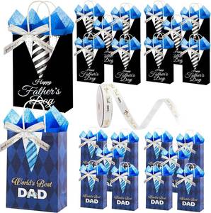 lot 4193 image: Colodeol 20 Pcs 10.8 Fathers Day Bags with Tissue Paper & Ribbon