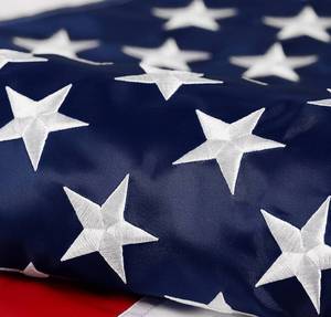 lot 4194 image: American Flag 4x6 ft Heavy Duty Nylon, Embroidered Stars, Brass Grommets