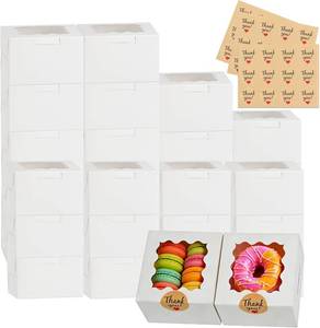 lot 4196 image: 26 Pcs Cookie Boxes with Window, 4x4x2.5 Inches, for Dessert Pastry