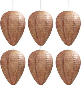lot 4197 image: DECYOOL 6 Pack Fake Paper Wasp Nests Decoys for Hornets Yellow Jackets