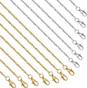 lot 4198 image: Lemonkey 24 Pcs Necklace Chains Bulk for Jewelry Making (Gold and Silver) Material The chains are delicately made with durable and lightweight alloy