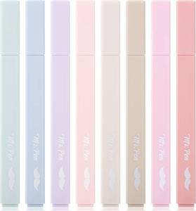 lot 4203 image: Mr. Pen Aesthetic Highlighters No Bleed, 8-Pack, Pastel Colors, Chisel Tip