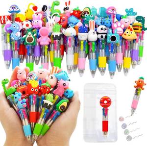 lot 4208 image: TOEMUR 100-Pc Multicolor Pen Set - 50 Cute Pens with 50 Bags, Party Favors