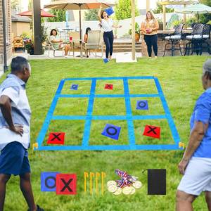 lot 4212 image: CWLAKON Outdoor Giant Tic Tac Toe Bean Bag Toss Game for Kids & Adults