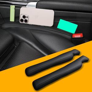 lot 4218 image: Car Seat Gap Filler 2-Pack Faux Leather Blockers 1.4 2.4 in Black
