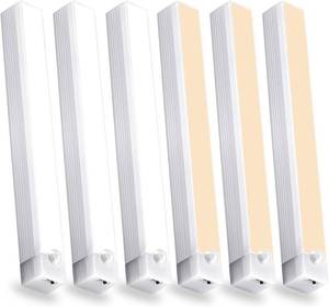 lot 4219 image: 6 Pack Motion Sensor Under Cabinet Light Magnetic 8 Inch LED Closet Lights