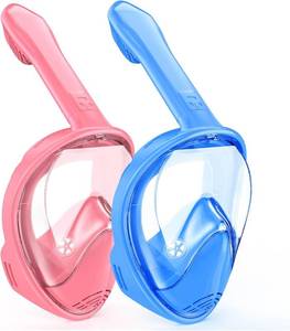lot 4228 image: Kids Full-Face Snorkel Mask with Camera Mount, 180  Panoramic View, Anti-Fog