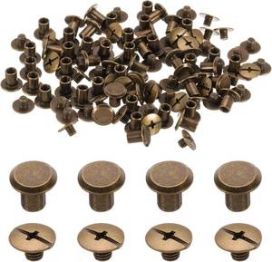 lot 4233 image: uxcell 50set M5 x 8mm Chicago Screws - Metal Binding Rivets 3 Packs