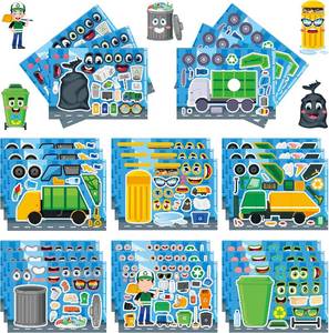lot 4237 image: 24Pcs Garbage Truck Stickers Set   Mix & Match Party Games, DIY Crafts