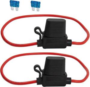lot 4243 image: 2 Pcs 14 AWG Inline Fuse Holder with 15A Maxi Fuse   Waterproof, Heavy-Duty
