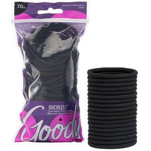 lot 4251 image: Goody Ouchless Hair Elastics   No Pull, No Breakage, 70 Count, Black