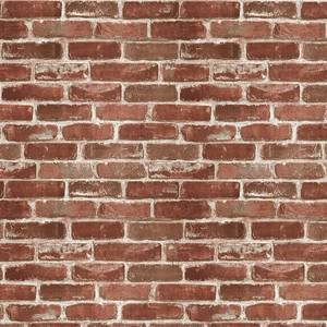 lot 4258 image: Hopeak Red Brick Wallpaper Self-Adhesive Peel & Stick, 17.5 x 118 in