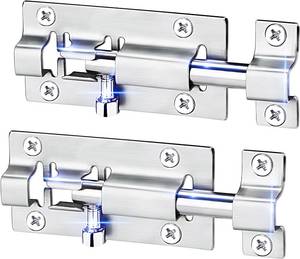 lot 4259 image: FATLODA 2 Pack Barrel Bolt Latch, 3 Inch Stainless Steel Slide Latch Lock