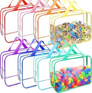 lot 4281 image: YOPCDJ 8-Pack Clear PVC Toy Storage Bags with Zipper, Board Game Organizer