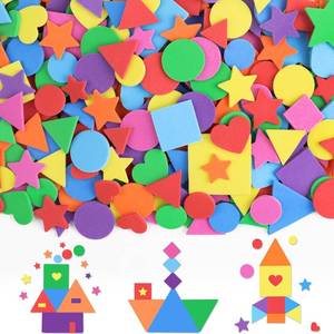 lot 4301 image: 1600Pcs Foam Stickers Foam Shape Sticker for Kids Craft Star Heart Stickers