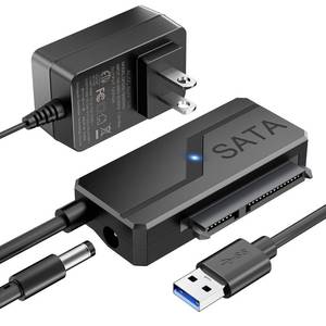 lot 4306 image: SATA to USB Adapter with Power for 2.5SSD3.5HDD Hard Drive Reader 5Gbps