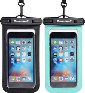 lot 4315 image: Hiearcool Waterproof Phone Pouch, Waterproof Phone Case, Black&Green 2-Pack