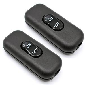 lot 4318 image: Inline Cord Switch 2 Pack, AC 250V 6A OnOff Lamp Rocker Control, Black