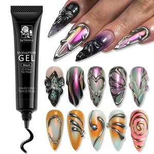 lot 4353 image: SUTOKAKA 3D Gel Nail Art, 15g Black Sculpting Gel for Molding and Painting