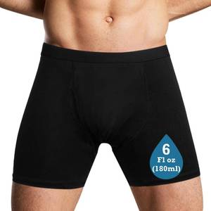 lot 4358 image: Reusable Incontinence Underwear for Men, Boxer Briefs, Black Medium