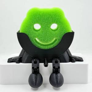 lot 4389 image: 3D Printed Smiley Face Sponge Holder, Dish Rack, Sink Organizer (Black)