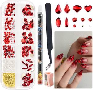 lot 4391 image: SUTOKAKA Nail Art Rhinestones Kit - 12 Shapes Flatback Gems  Tools