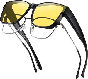 lot 4428 image: Fit-Over Night Driving Glasses for Men & Women   HD Anti-Glare, UV 100%