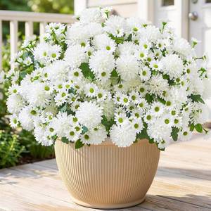 lot 4435 image: Artificial Flowers for Outdoors, 8Pcs UV-Resistant Fake Daisies & Silk Mums
