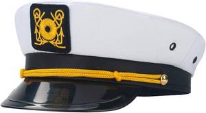lot 4513 image: Captain Hat for Men & Women, Yacht Captain Sailor Cap, White