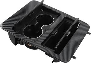 lot 22503 image: Dasbecan Console Cup Holder Storage Carbon Fiber for Yukon, Sierra, Tahoe