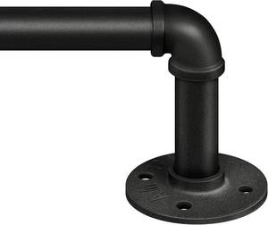 lot 22506 image: Zeerobee Curtain Rods 72-144 Inch, 1 Inch Industrial Black Curtain Rod