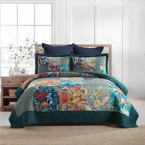 lot 22516 image: ENASAL Cotton Bedspread Quilt Sets Reversible Coverlets Floral King
