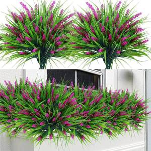 lot 22524 image: Sggvecsy 12 Bundles Artificial Plants Faux Lavender & Monkey Grass