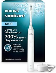 lot 22528 image: Philips Sonicare 4100 Rechargeable Electric Toothbrush, 1 Brush Head, White