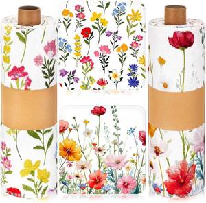 lot 22549 image: Redbaker 50 Pcs Reusable Paper Towels Cotton Washable,Wildflower