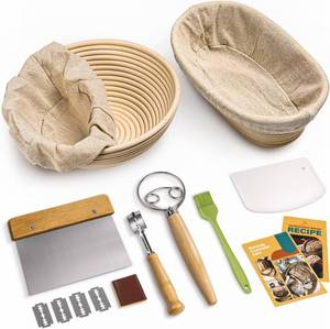 lot 22571 image: Rorecay Sourdough Starter Kit with Banneton Bread Proofing Baskets