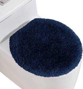 lot 22572 image: Microfiber Toilet Lid Cover, 17.5x15 Fits Round Oblong and Elongated