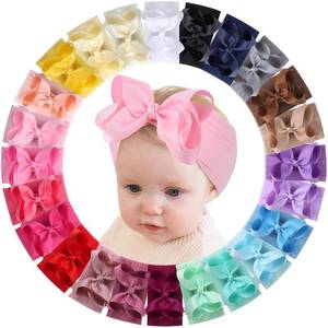 lot 22587 image: OAOLEER 24PCS Baby Girls Bows Headbands, Nylon Hairbands Ribbon Bow