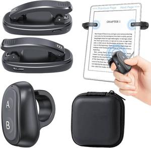 lot 22593 image: 2-Clips Page Turner Ring Remote Clicker for Kindle, Black