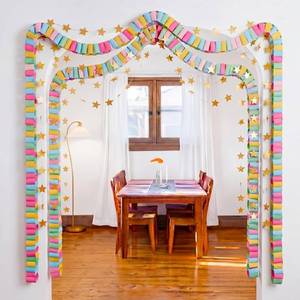lot 22610 image: Maitys 1000 Sheets Paper Chain Star Garland, Candy, 3 x 8 Inches