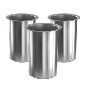 lot 22611 image: 3 Pcs Stainless Steel Utensil Holder, Kitchen Canister, 5.5 x 3.35 In