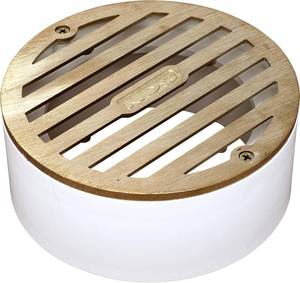 lot 22616 image: NDS 910B 4-in Round Drain Grate Cover with PVC Collar, 3-in4-in Fittings