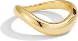 lot 22621 image: NOKMIT Chunky Wavy Dome Rings for Women, 14K Gold Filled Thick Curved Band retail $13