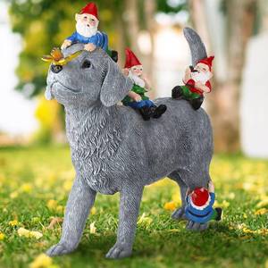 lot 22628 image: Chunful Dog & Gnome Garden Statues - Butterfly Yard Statue, 10.62in