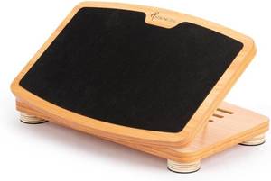 lot 22635 image: StrongTek Wooden Desk Foot Rest, Adjustable 3 Heights, Non-Slip, Under Desk