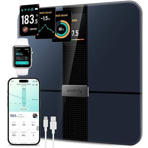 lot 22647 image: Etekcity Smart Scale for Body Weight and Fat, BMI, FSA Eligible, Black