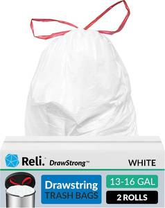 lot 22655 image: Reli. Drawstring Trash Bags 13 Gallon  250 Count Bulk